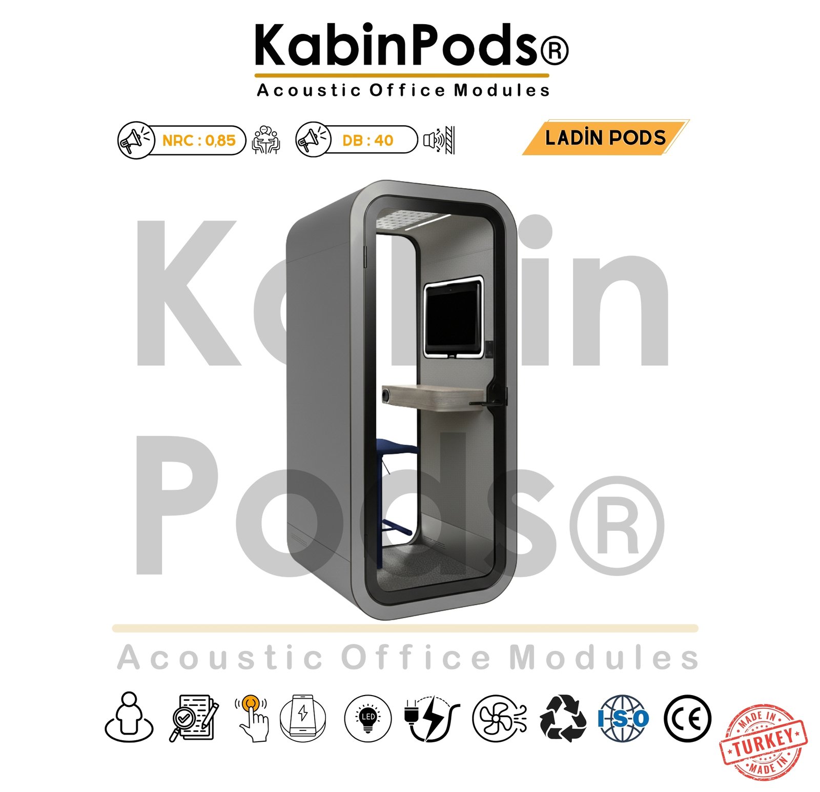 Telefon Kabini - 10. Görsel - Akustik Telefon Görüşme Kabini Modelleri ve Özellikleri